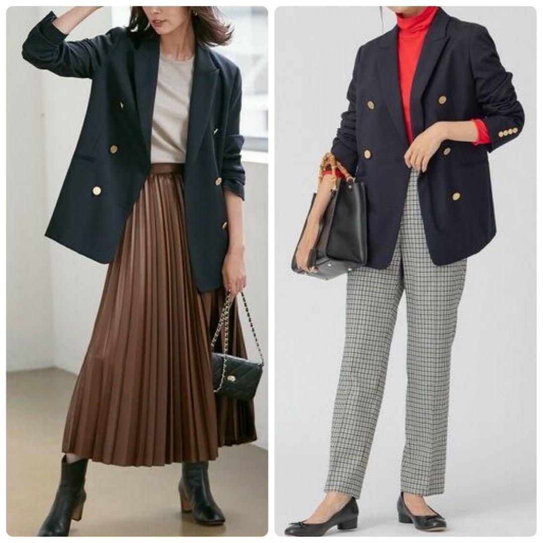 極美品✨23区　ドライウールツイル ブレザー ジャケット　紺ブレ　金ボタン　48