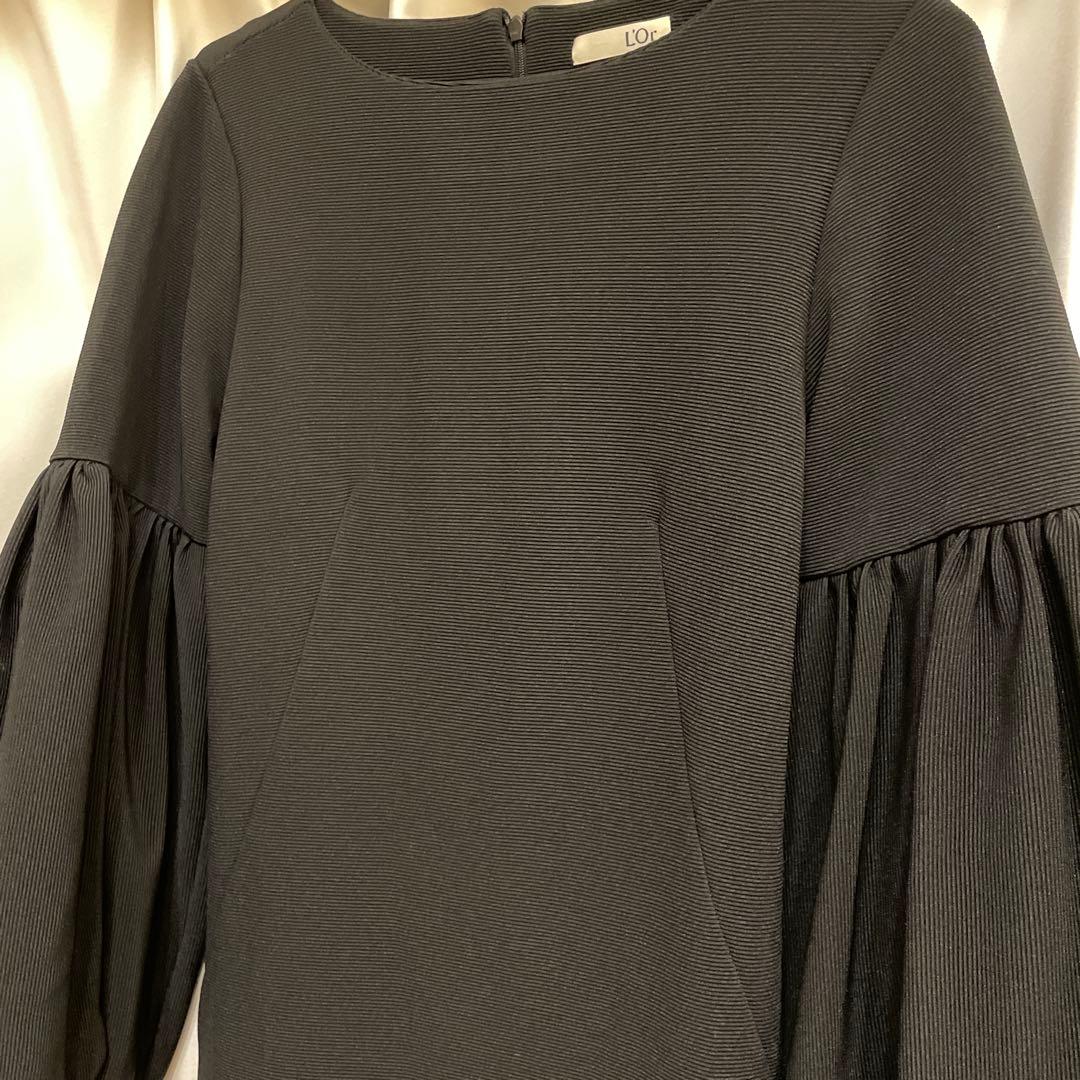 【L'Or】Balloon Sleeve Dress ブラック