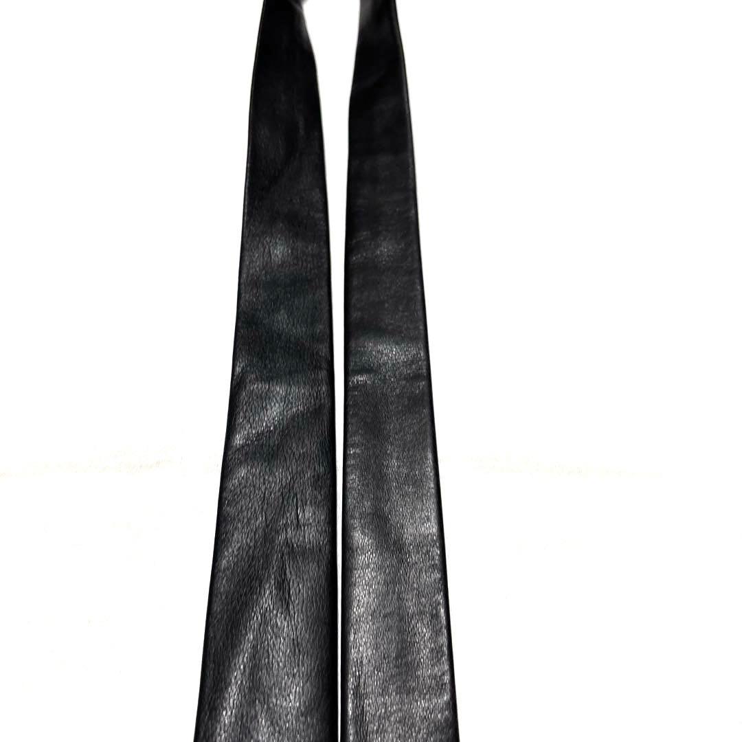 GUCCI グッチ　ネクタイ　レザー　ブラック　羊革　ナロータイ　美品　超希少