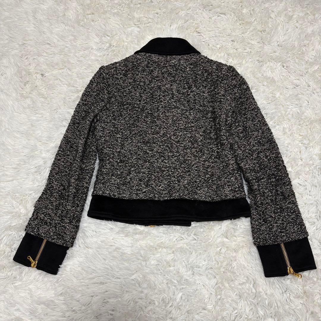 モスキーノ　ツイード調　ナポレオンジャケット　ショート丈