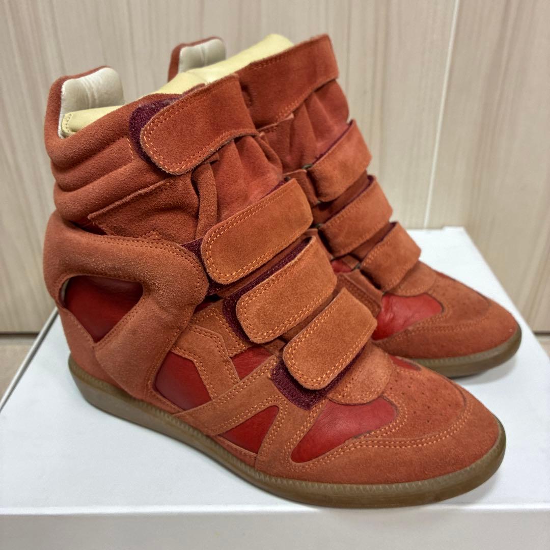 イザベル マラン ハイカットスニーカー レッド 38