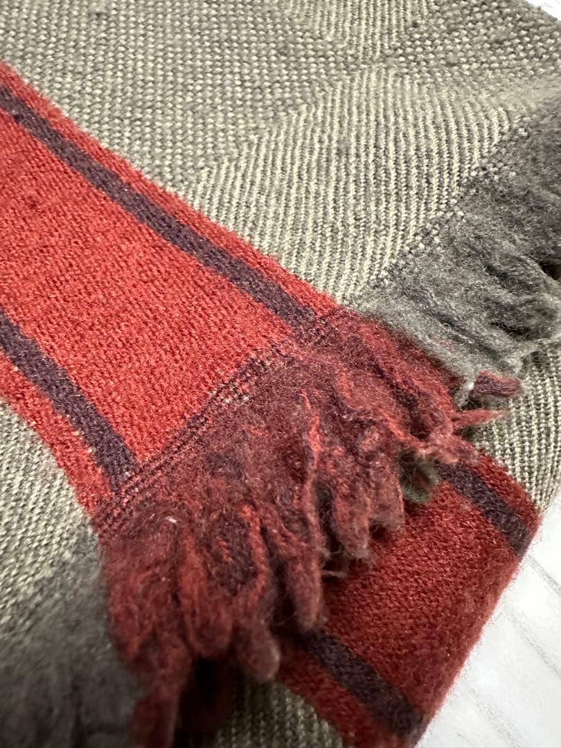 LOUIS VUITTON マフラー グレーカーキ・オレンジライン