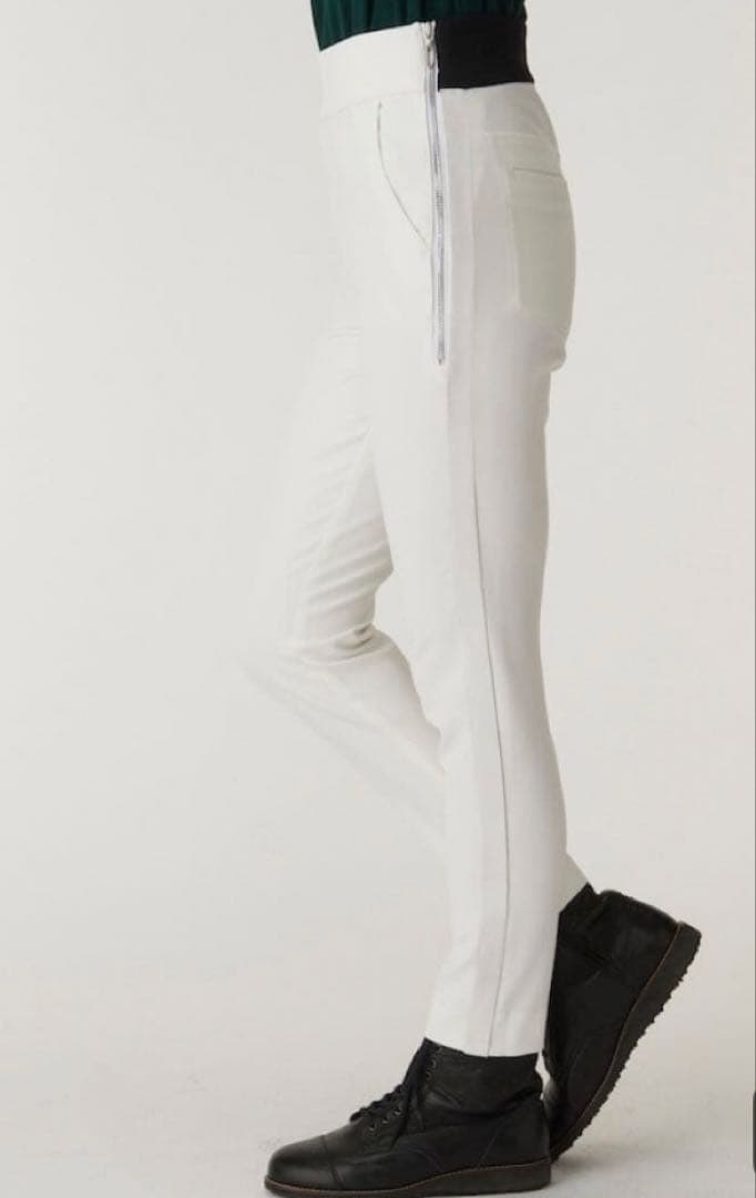 ランバンスポール 　ホワイトスリムフィットパンツ42