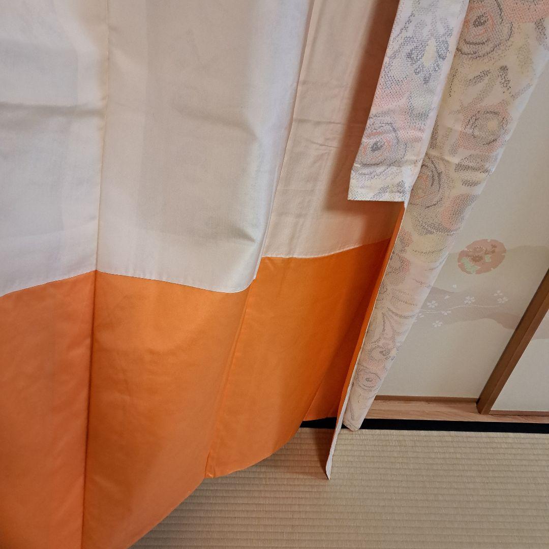 nao　普段着物　紬　クリーム色 M 　肩身丈159 +有松絞り浴衣