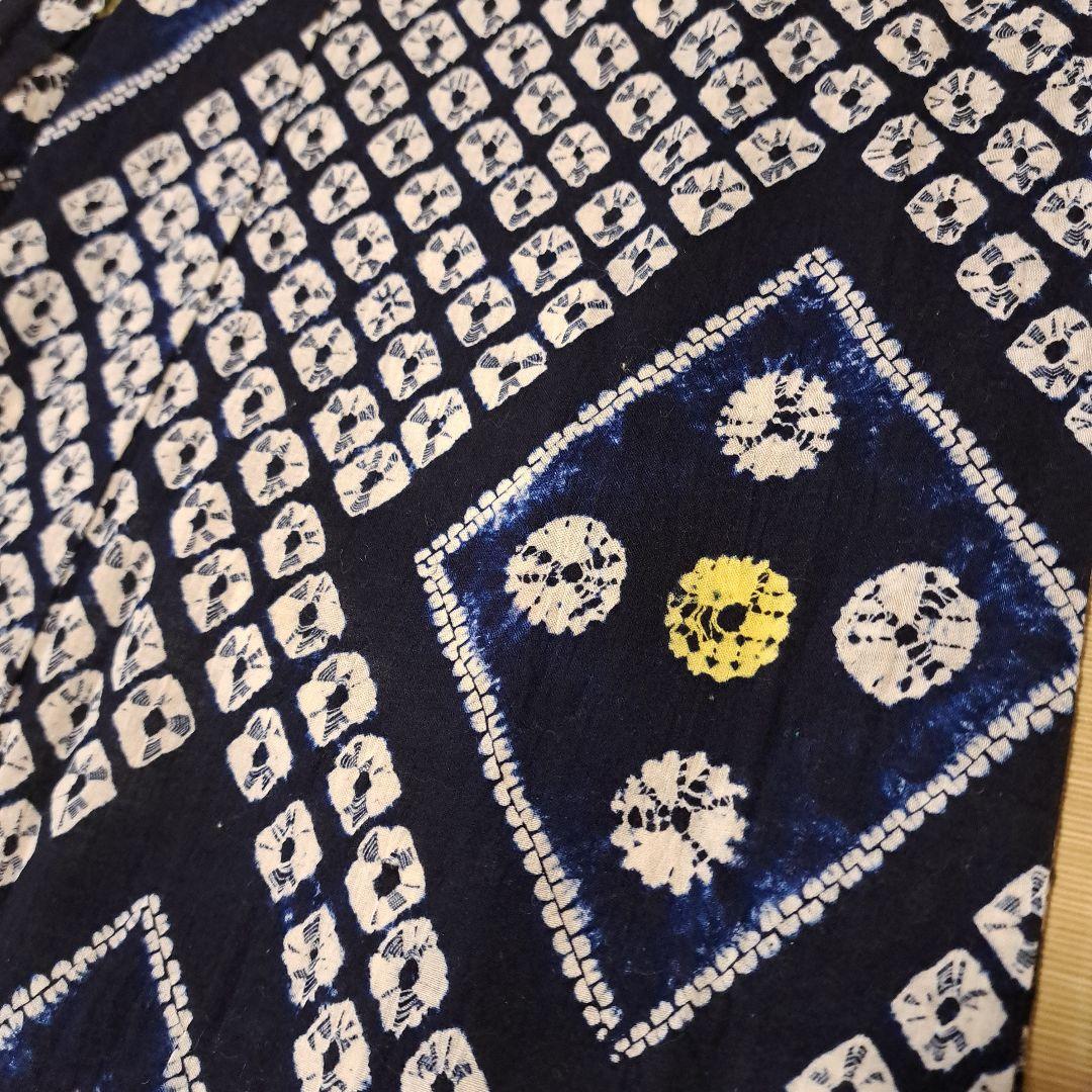 nao　普段着物　紬　クリーム色 M 　肩身丈159 +有松絞り浴衣