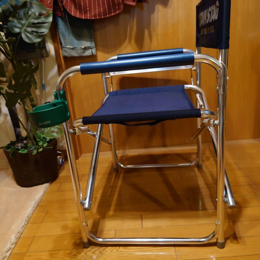 美品！CAPTAINSTAGアウトドアディレクターチェアーサイド御影石調テーブル