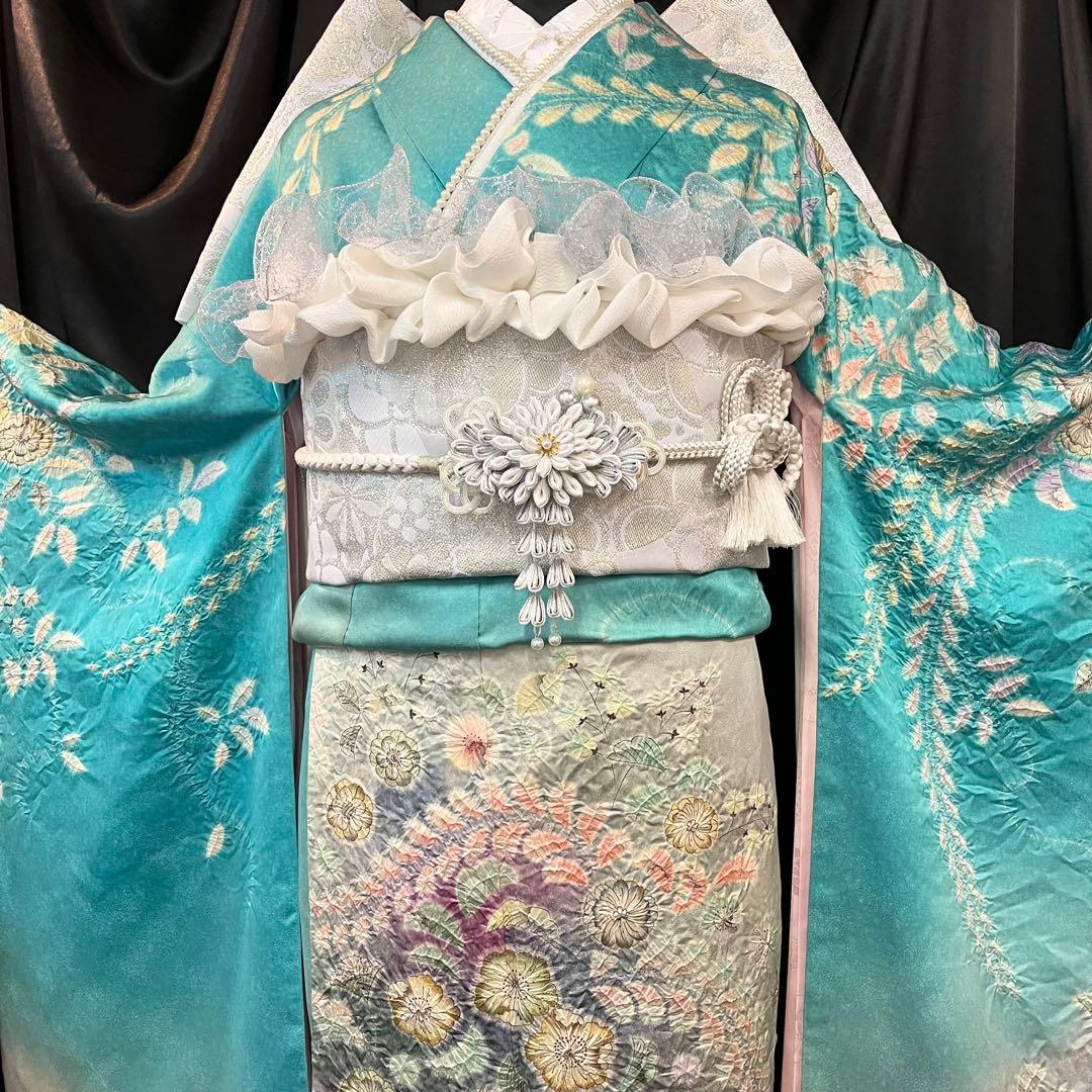 ■逸品■作家落款入り■辻が花■花絞り■正絹振袖フルセット■成人式■振り袖