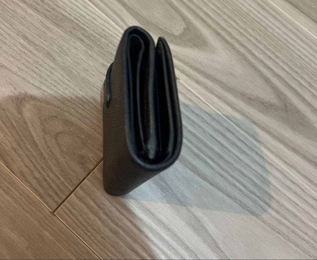 CELINE カーフスキン　三つ折り財布 ブラック