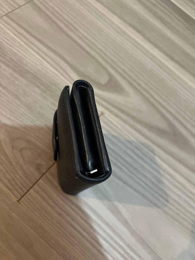 CELINE カーフスキン　三つ折り財布 ブラック