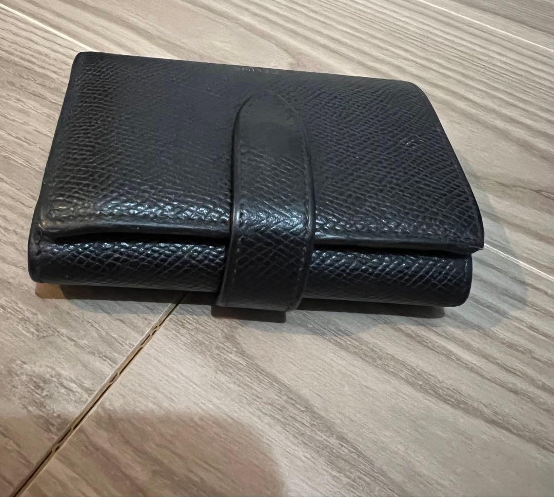 CELINE カーフスキン　三つ折り財布 ブラック