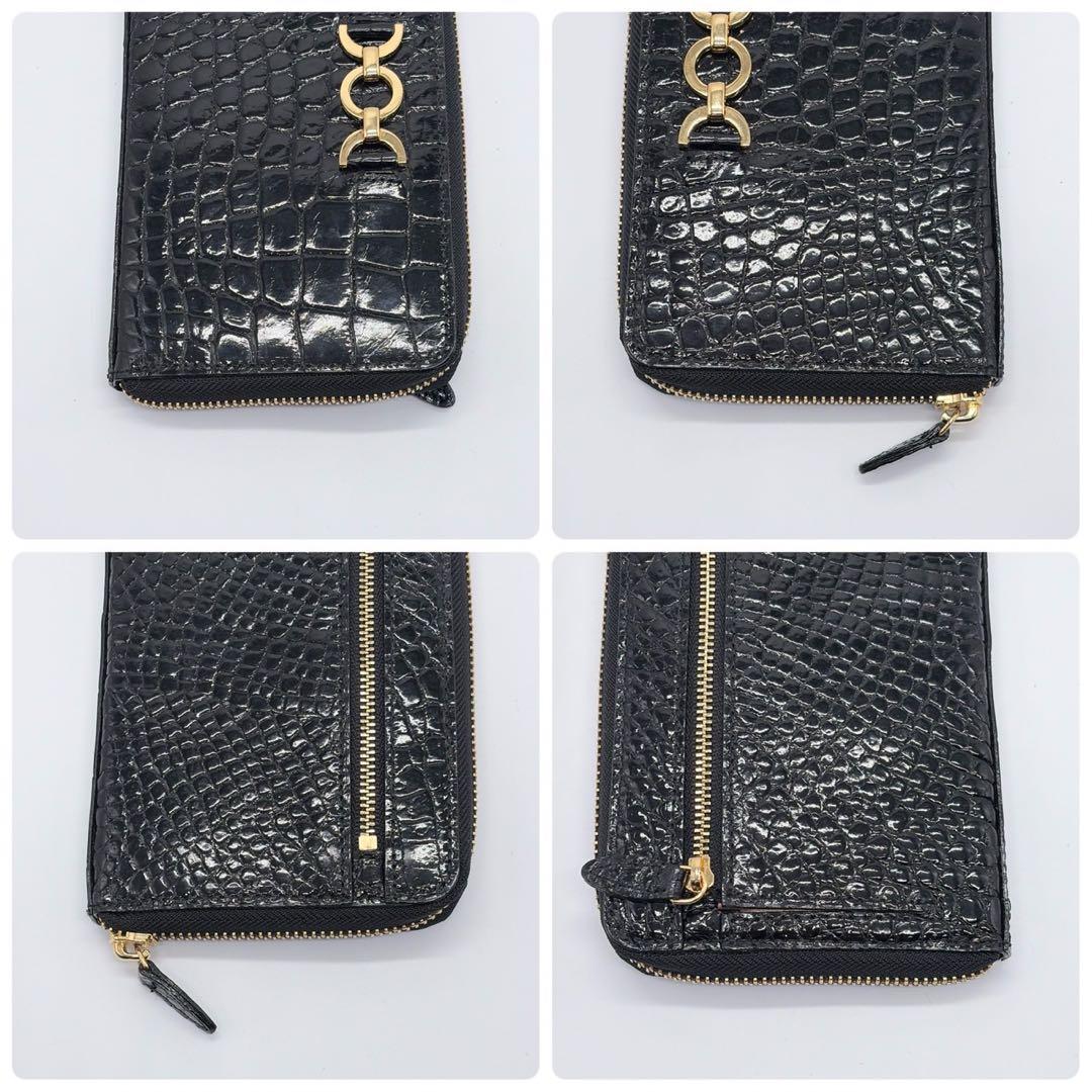 新品未使用 JRA 長財布 財布 ラウンドファスナー ブラック クロコダイル