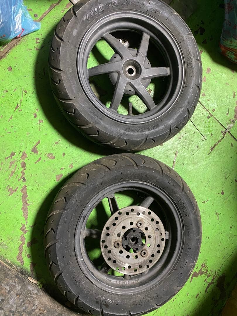 当時物ホンダ AF35 ライブディオZX 限定カラー車用ホイール前後セット