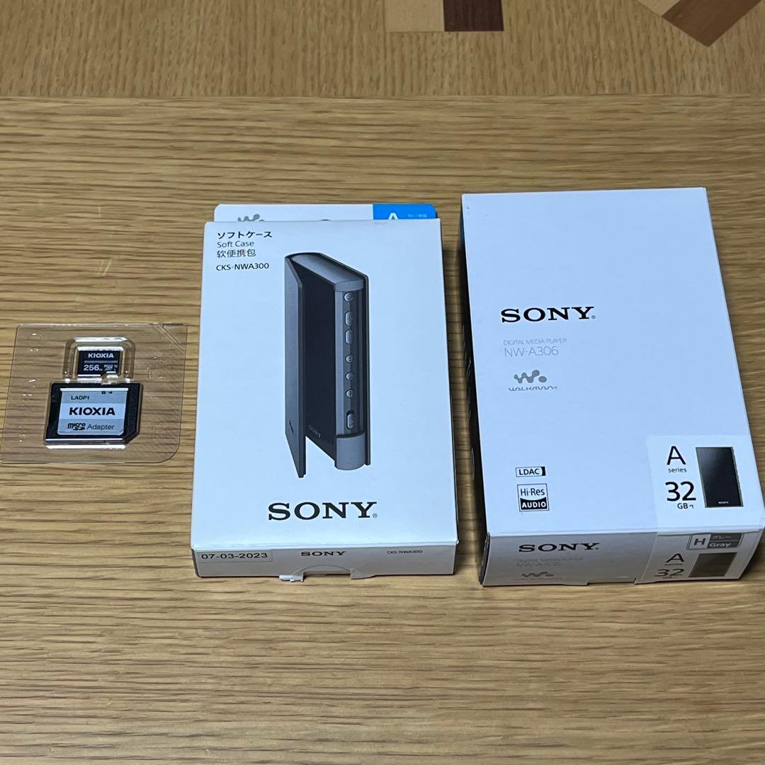 SONY NW-A306 32GB /ソフトケース/MicroSD 256GB