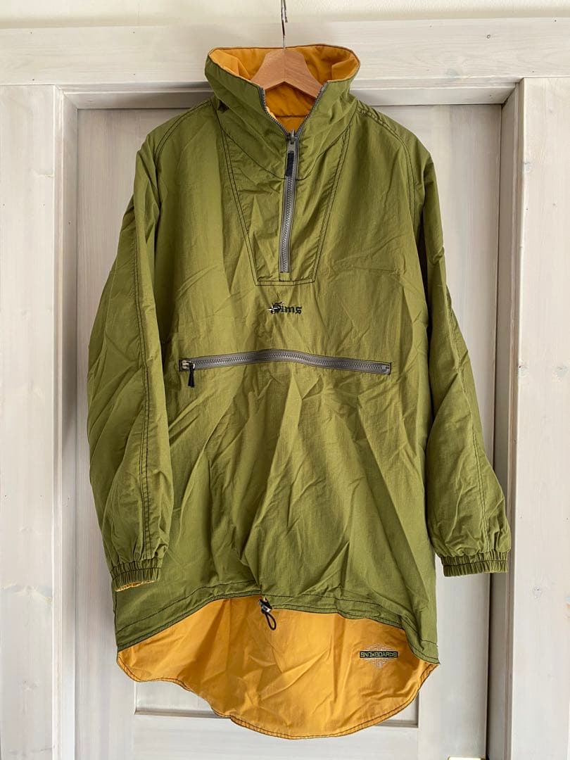 Sims ハーフジップ アウター オリーブグリーン マスタード スノボ スキー