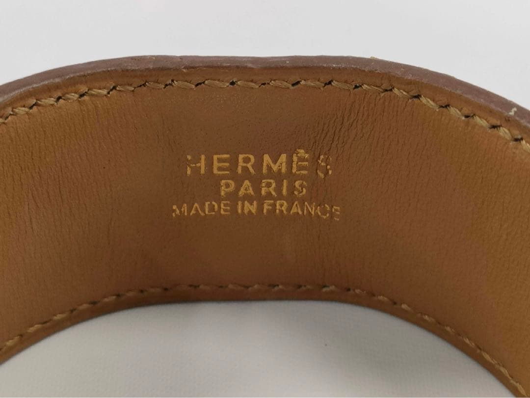 エルメス メドール ブレスレット バングル ブラウン ゴールド HERMES