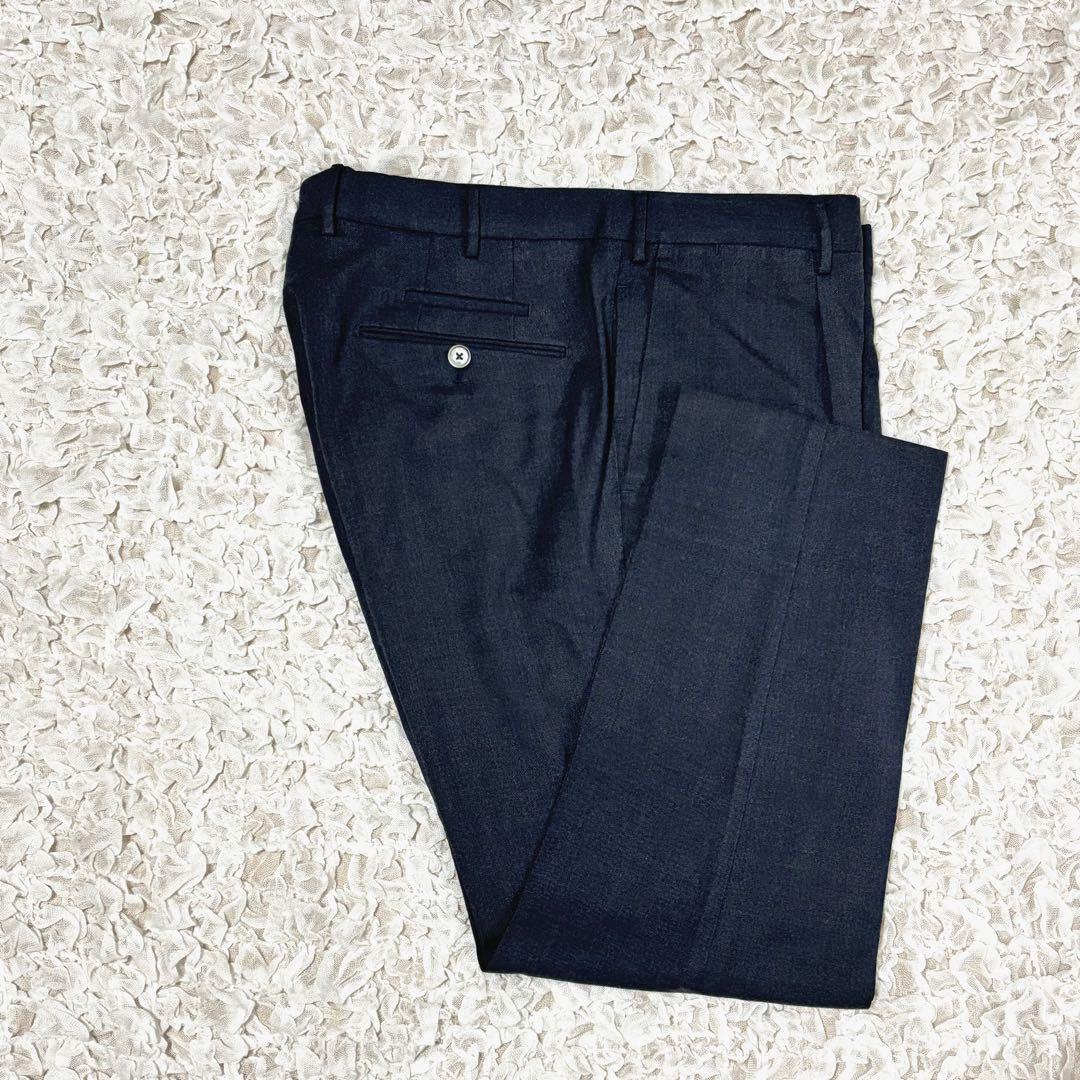 美品 ピーティートリノ スラックス パンツ トラベラー 洗える グレー 52