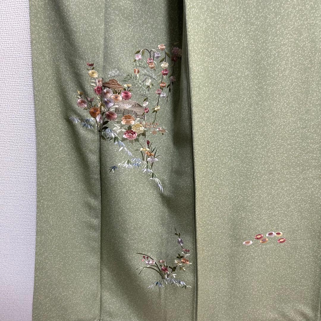 上品な手刺繍　風景画　訪問着　一つ紋　着物スキ倶楽部　７３９