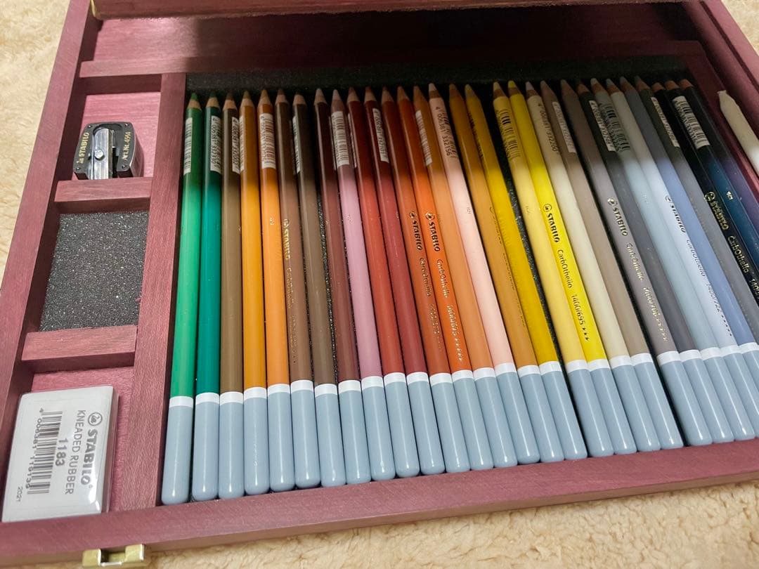 もち STABILO スタビロ 水彩色鉛筆 60色セット ウッドケース