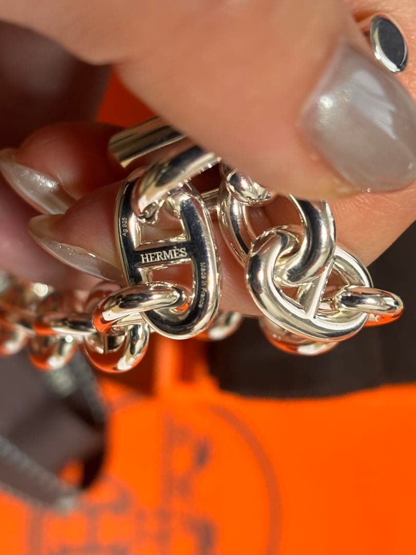 【新品未使用】エルメス シェーヌダンクル MM18コマ シルバーブレス