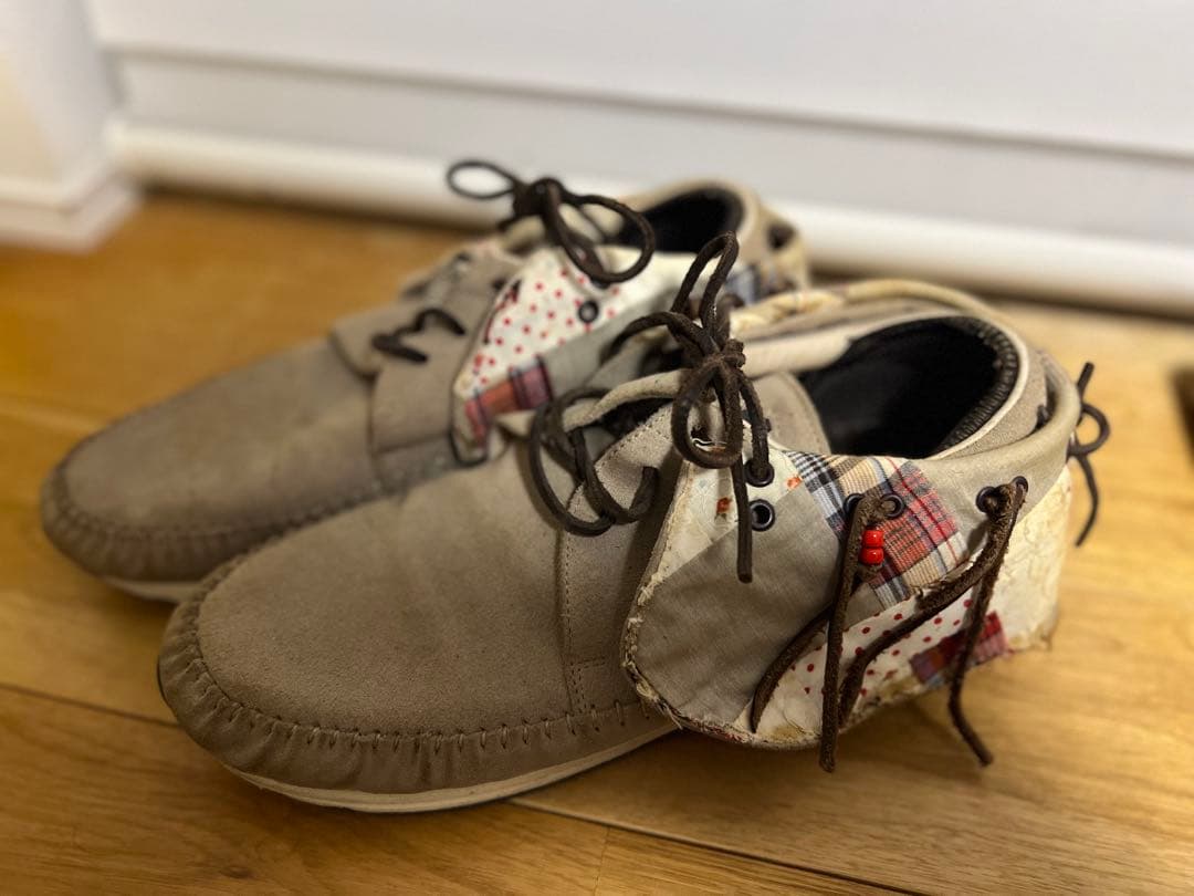 visvim fbt パッチワークベージュ スエード モカシン　サイズ10