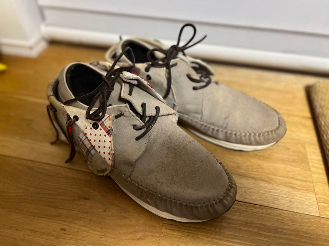 visvim fbt パッチワークベージュ スエード モカシン　サイズ10
