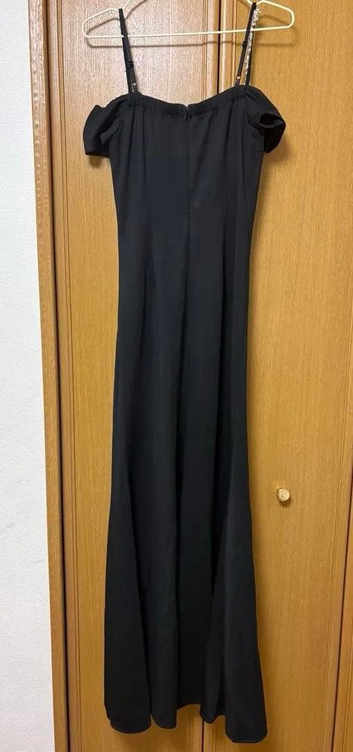 JEWELS ビジューキャミソールオフショルサイドスリットロングドレス L