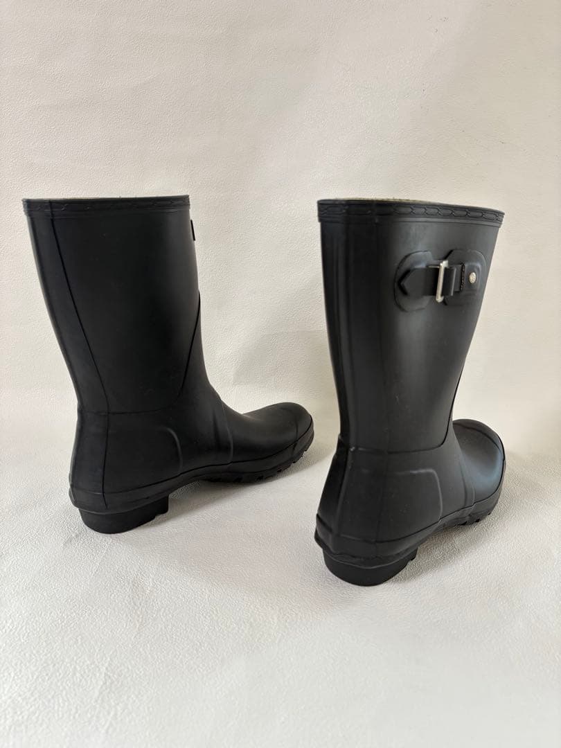 HUNTER ブラック 長靴 バックル付UK8黒