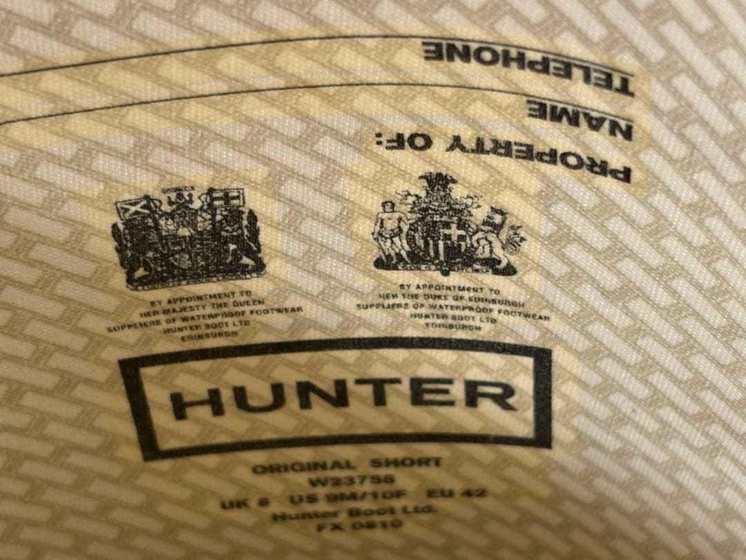 HUNTER ブラック 長靴 バックル付UK8黒