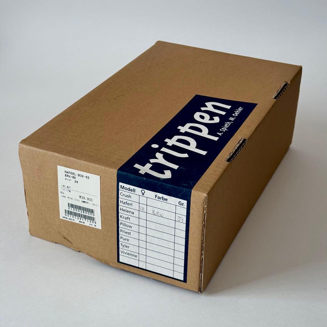 n*o様 trippen Haferl 39 箱あり ブラウンレザー レースアッ