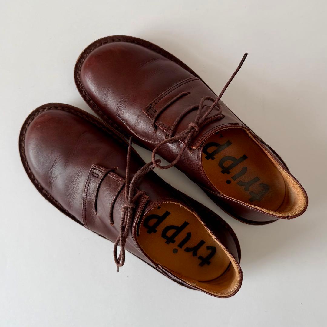 n*o様 trippen Haferl 39 箱あり ブラウンレザー レースアッ