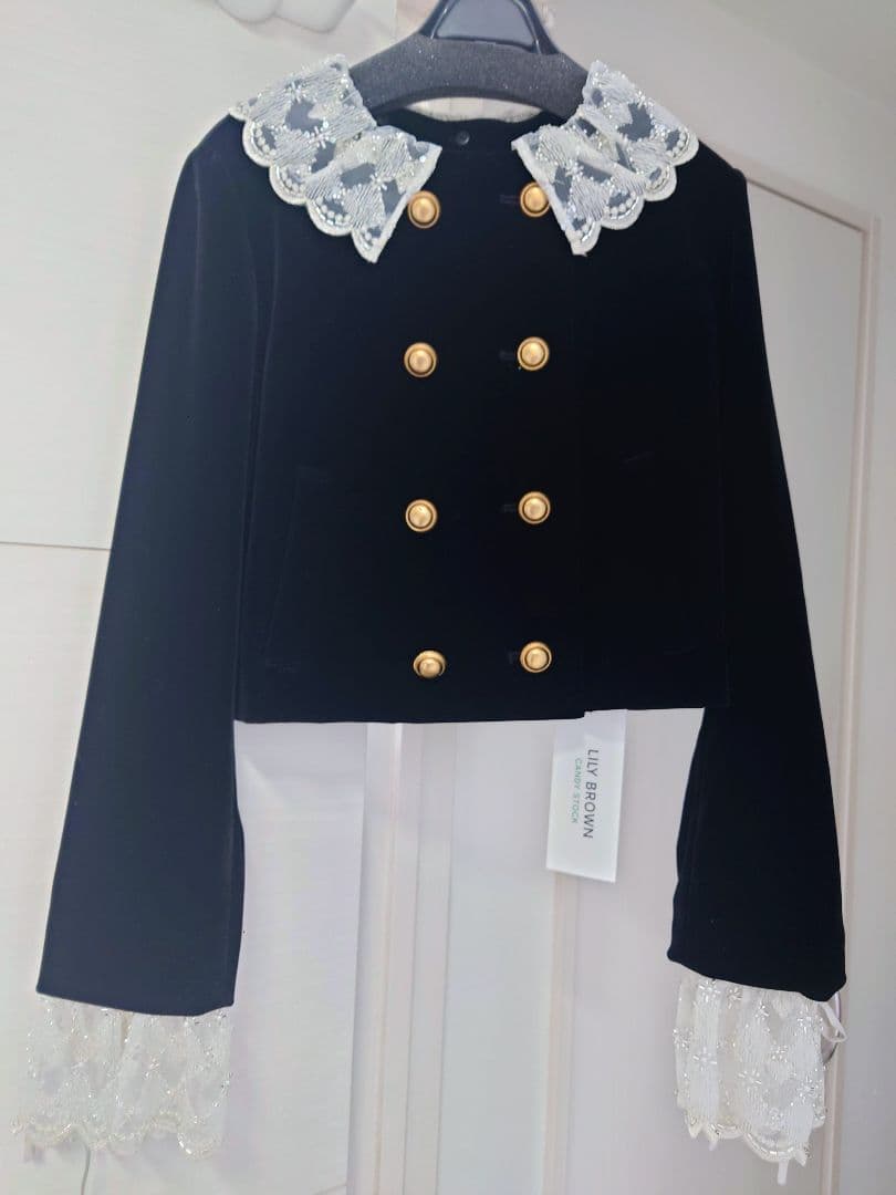 新品未使用品L.B CANDY STOCKスカラップビジューアタッチドジャケット