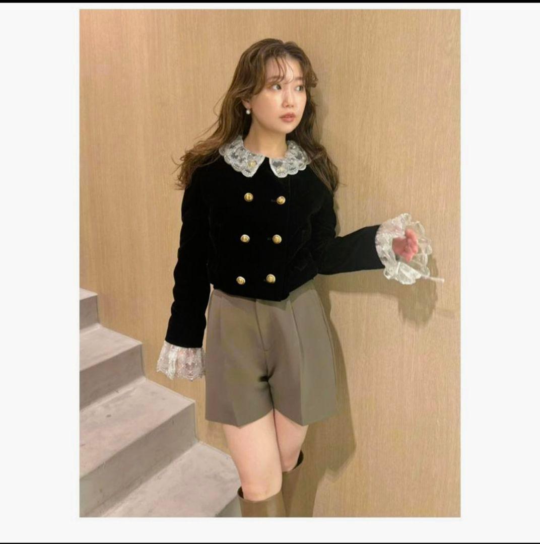 新品未使用品L.B CANDY STOCKスカラップビジューアタッチドジャケット