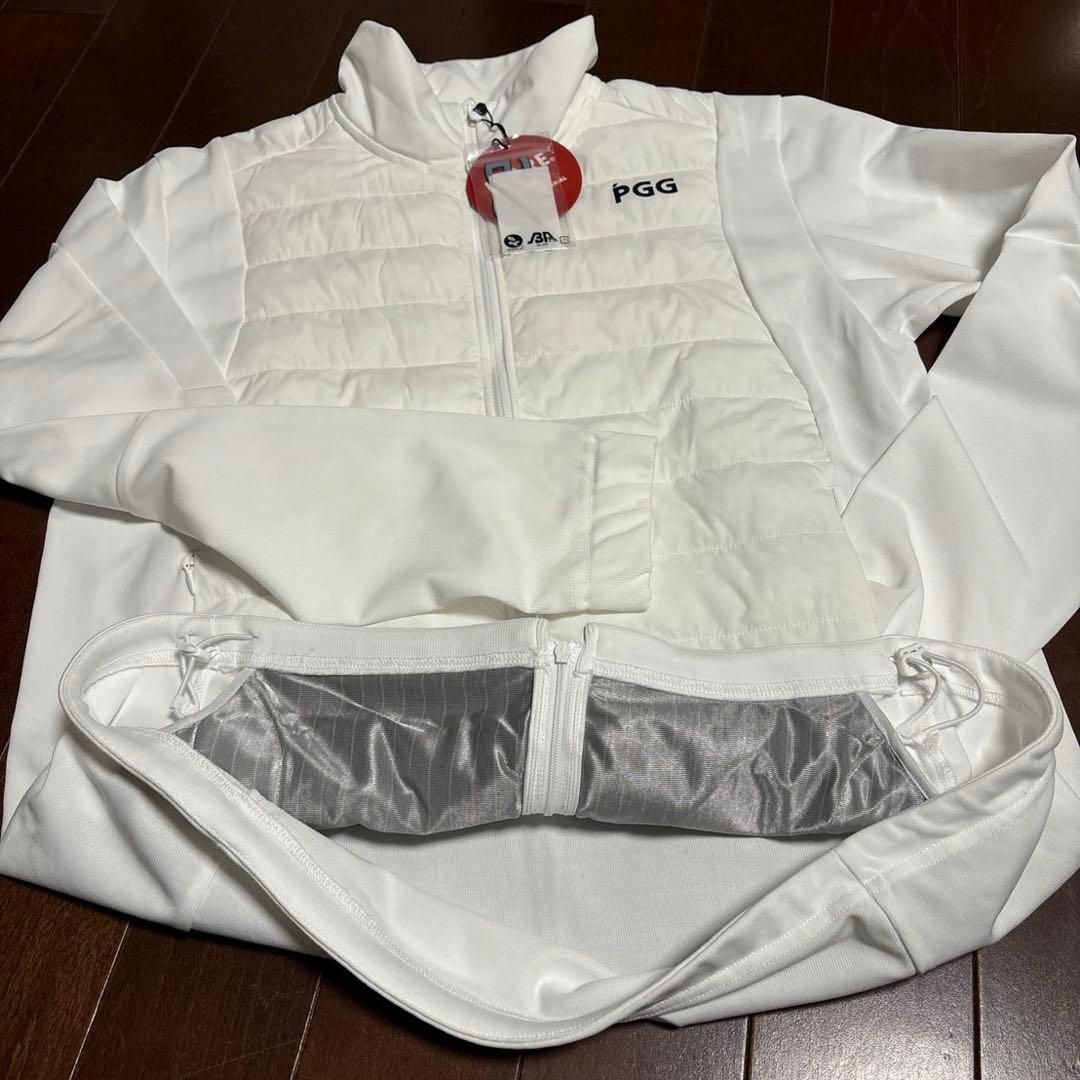 PGGアモッサ×N yメカニカルストレッチタフタホワイトジャケットサイズ5