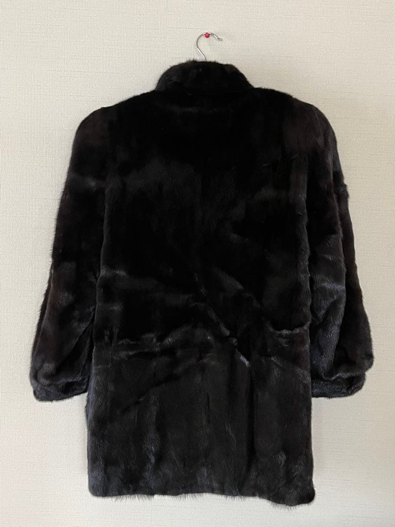 ブラックグラマ 毛皮 ミンクファーコート 箱・品質証明タグ・値札・マフラー付き