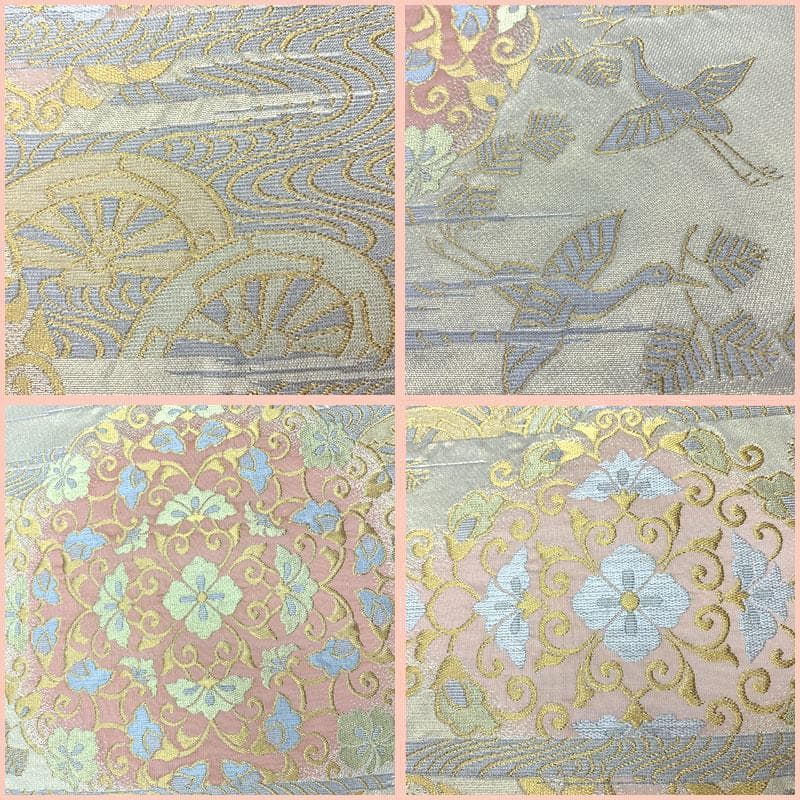 506my12◇川島織物 本金 唐草 松 鶴 源氏車 流水 金糸 六通 本袋帯◇