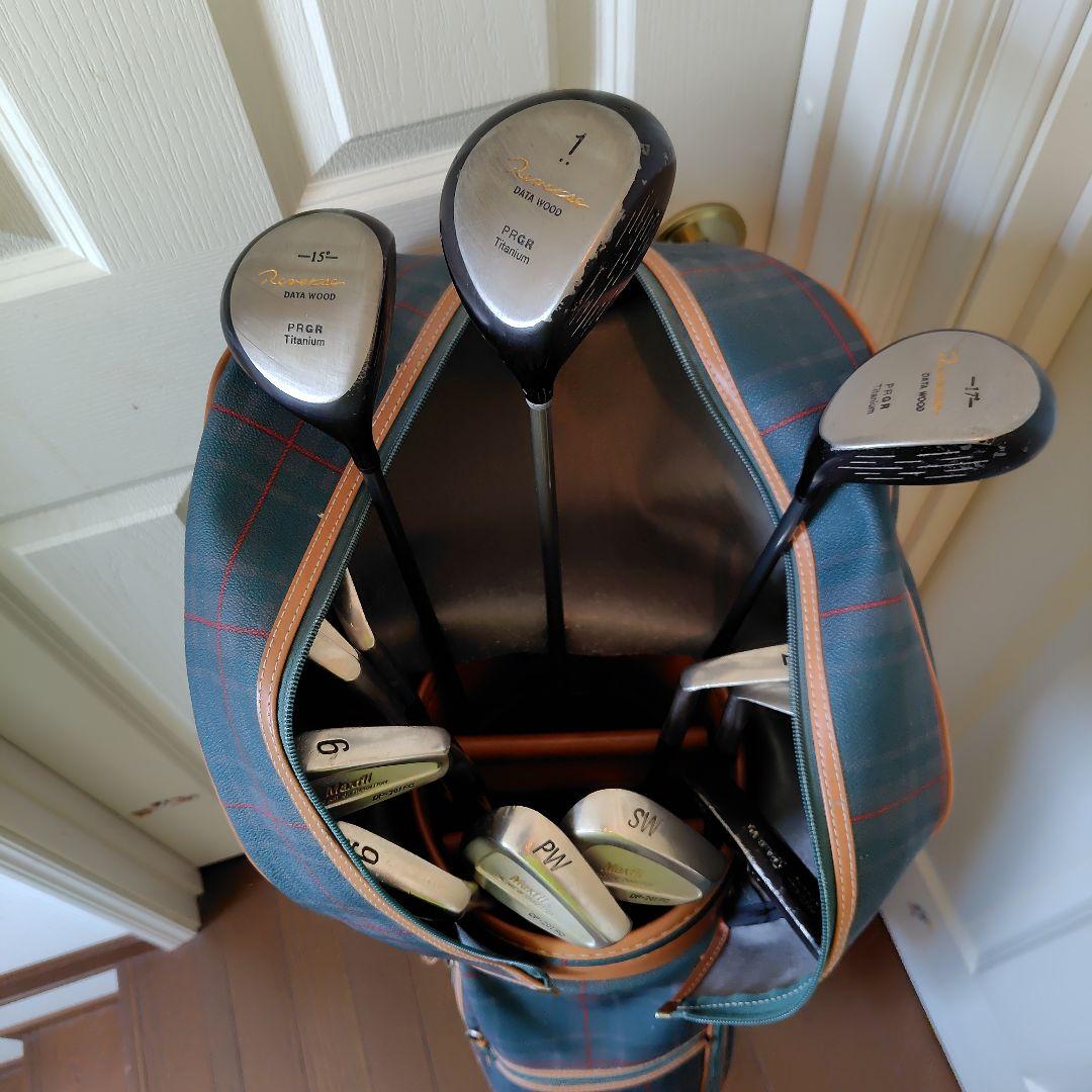 TRUSSARDI チェック柄キャディバッグ（女性·子供向き）＋クラブ13本＋α