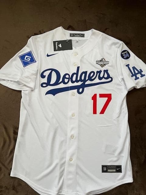 大谷翔平2025WSホームReplicaジャージ♯34&WS2025パッチ付　M