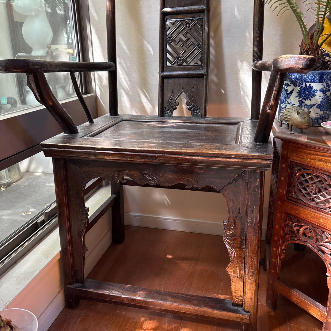 中華椅子　中国美術　唐木　アンティーク　ヴィンテージ　中国家具　② 素敵