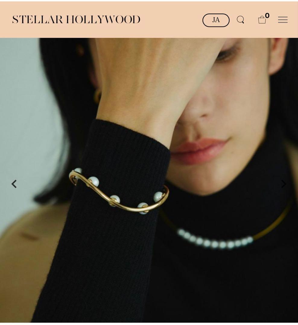 【お値下げ中】新品　ステラハリウッド×SAORIインパールバングル　ゴールド