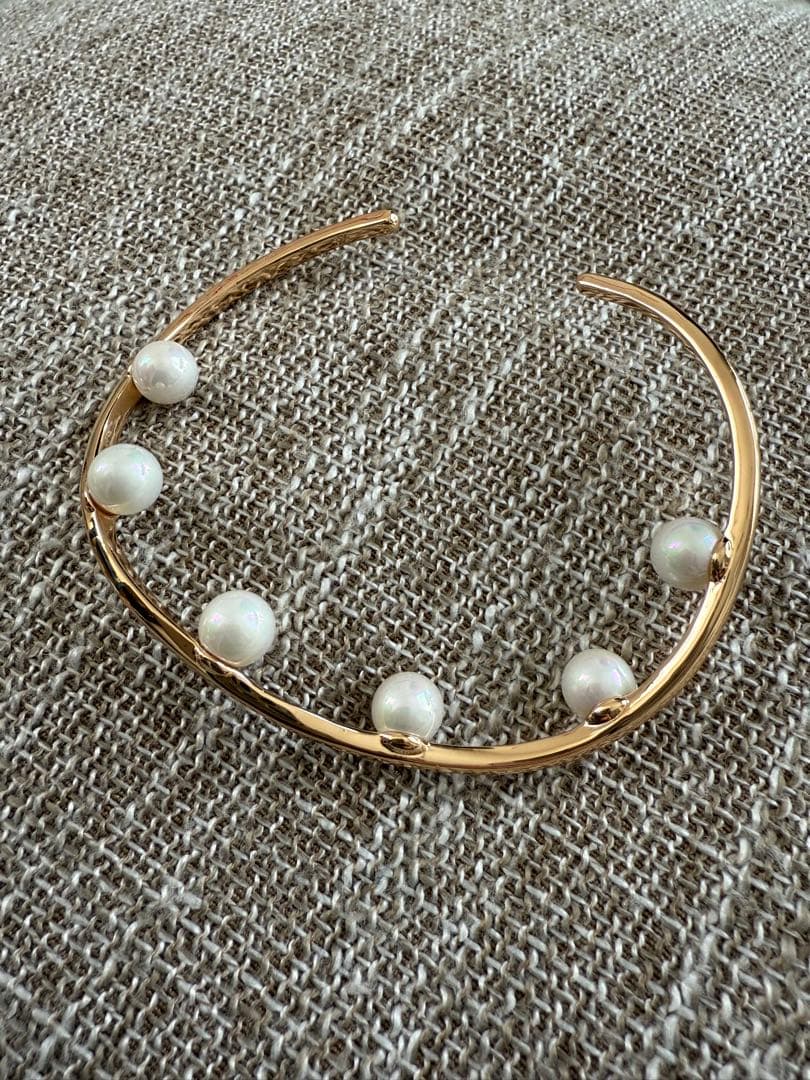 【お値下げ中】新品　ステラハリウッド×SAORIインパールバングル　ゴールド