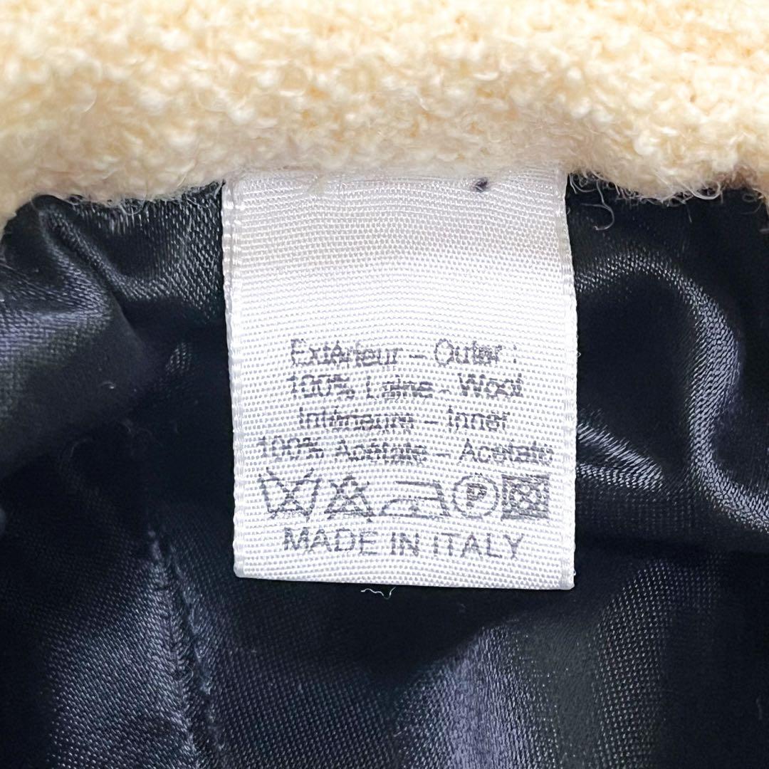 極美品 シャネル キャスケット ココマークプレート チェーン ウール