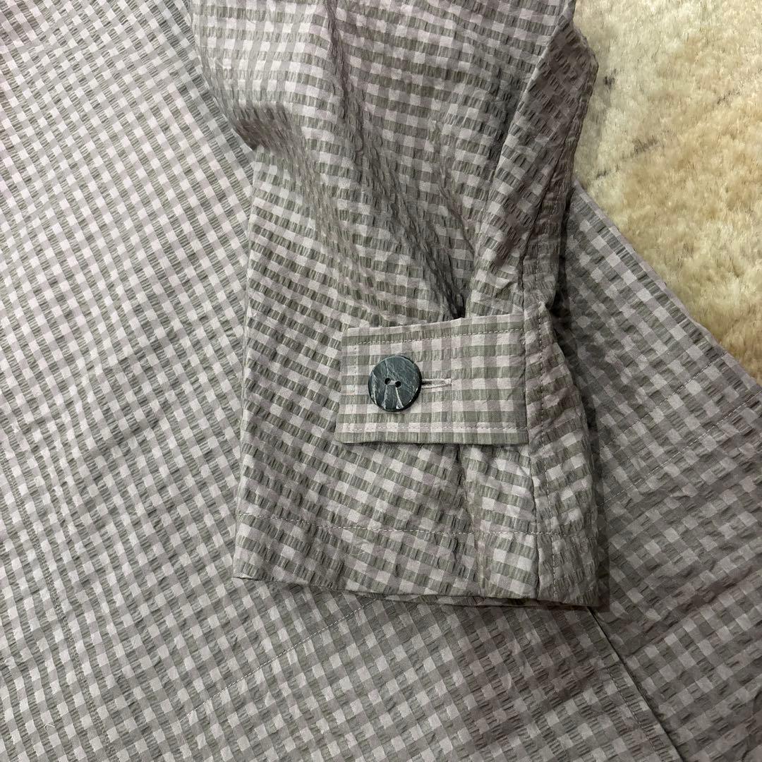 ヨーガンレール　コート　薄手　チェック柄　シルク100％