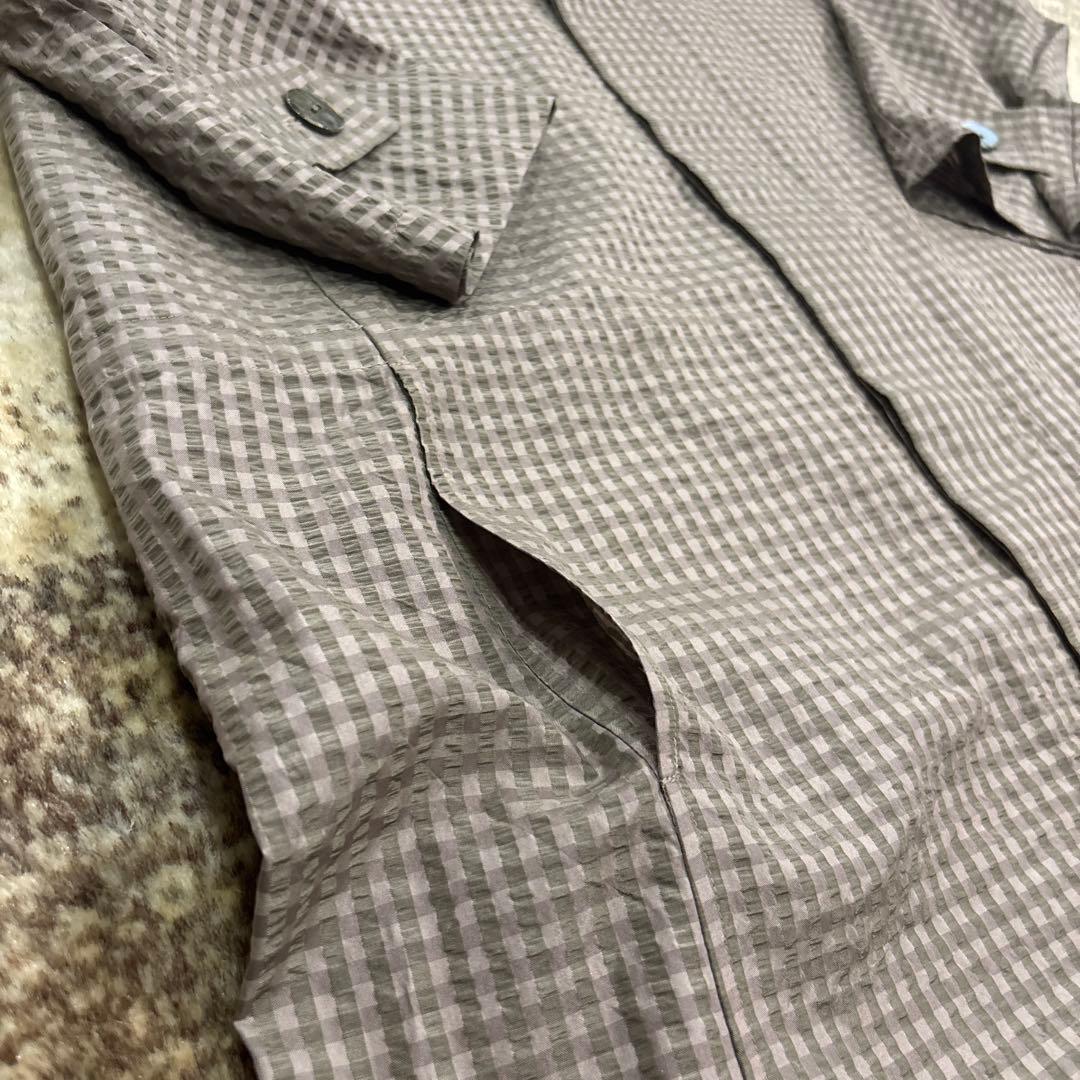 ヨーガンレール　コート　薄手　チェック柄　シルク100％