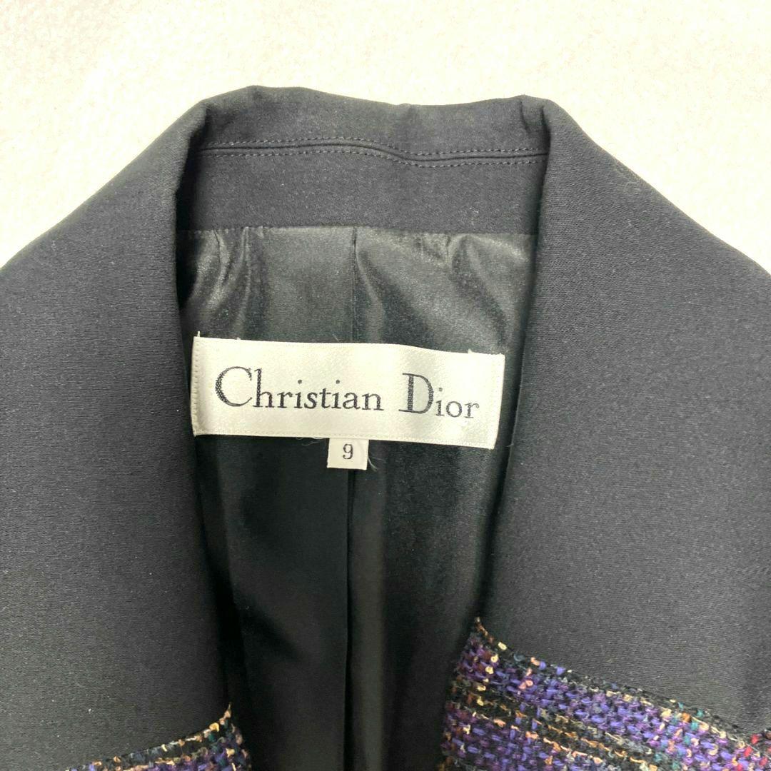 Christian Dior テーラードジャケット ダブル　シルク混　9号
