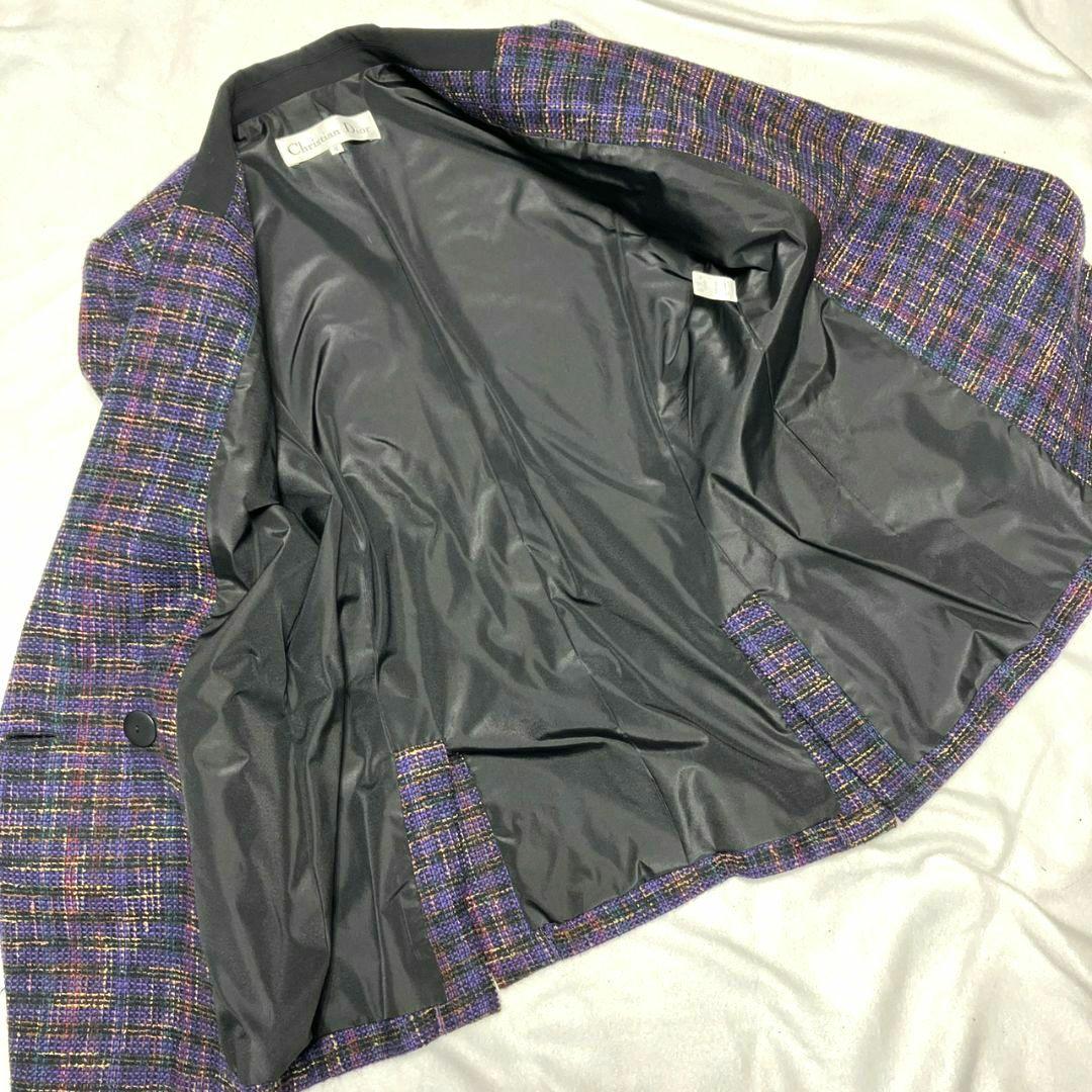 Christian Dior テーラードジャケット ダブル　シルク混　9号