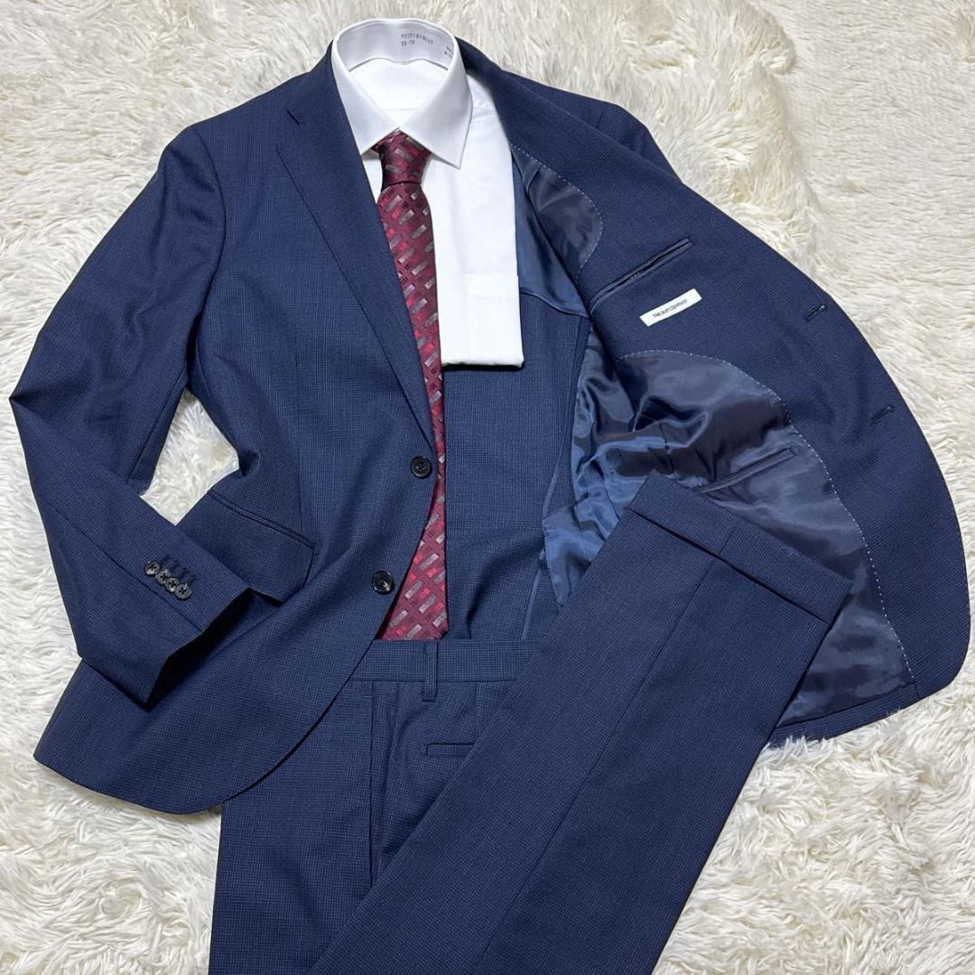 スーツカンパニー　高級カノニコ社製生地　スーツ上下　ネイビー　A5