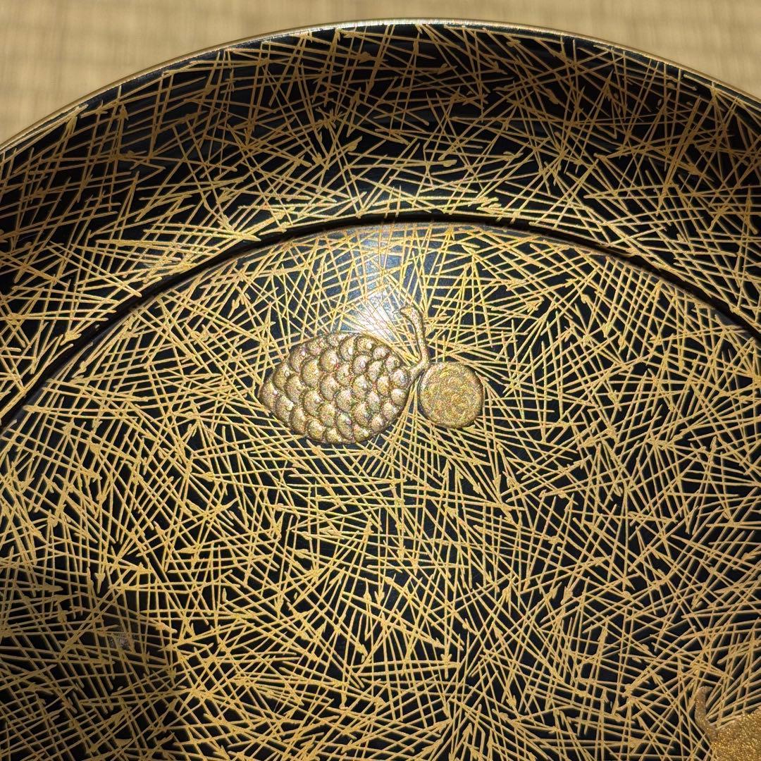 高麗屋謹製 松葉蒔絵 小高月 共箱 菓子器 高杯 美品