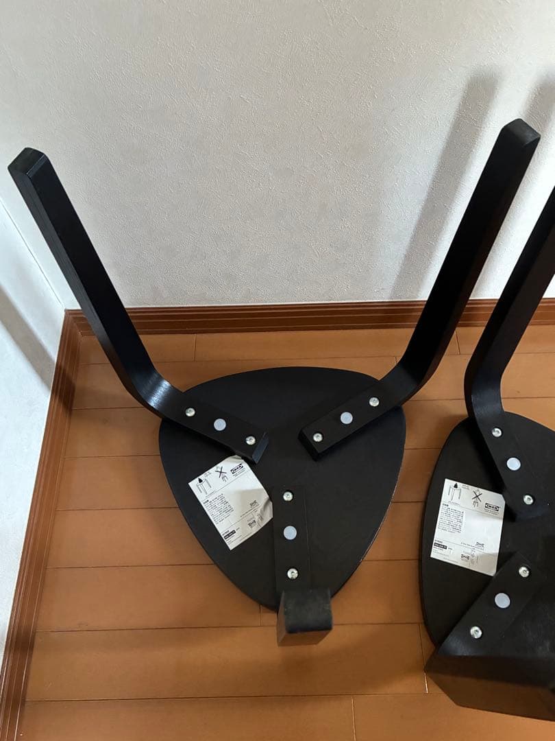 IKEA イケア　KYRRE シルレ　スツール　2脚セット　ブラック