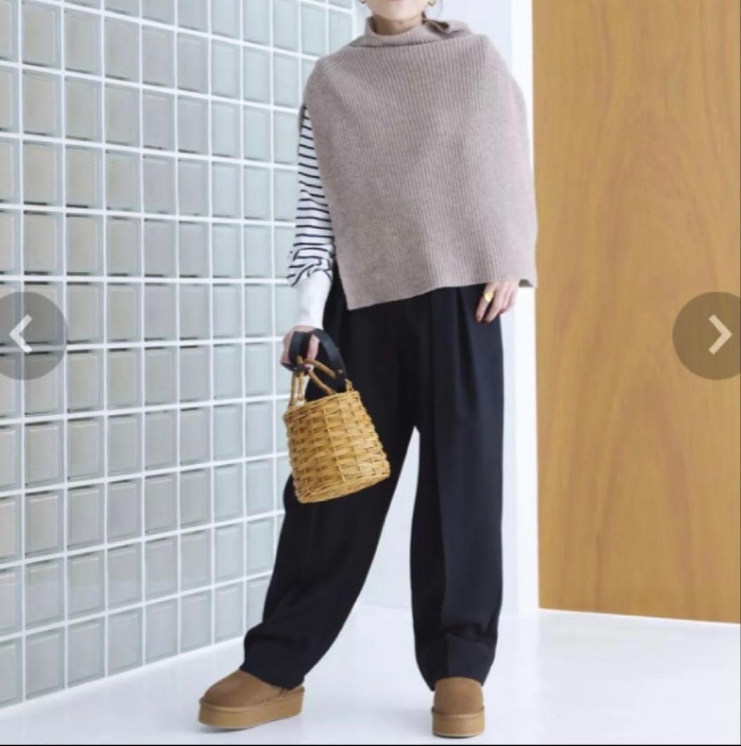 TWEEDMILL 五明祐子さんコラボ ニットポンチョ ベージュ