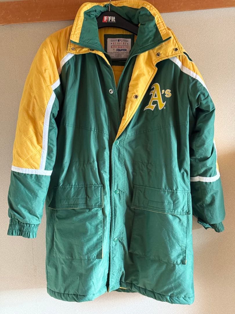 MLB メジャー　アスレチックスベンチコート　美品　みどりメンズM